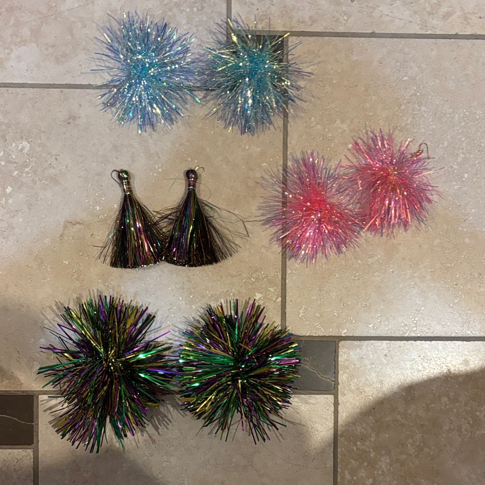 Assortment of Mardi Gras earrings